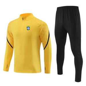 Brésil hommes vêtements de sport décontractés enfants en plein air mode sport costume demi fermeture éclair à manches longues respirant décontracté veste de sport