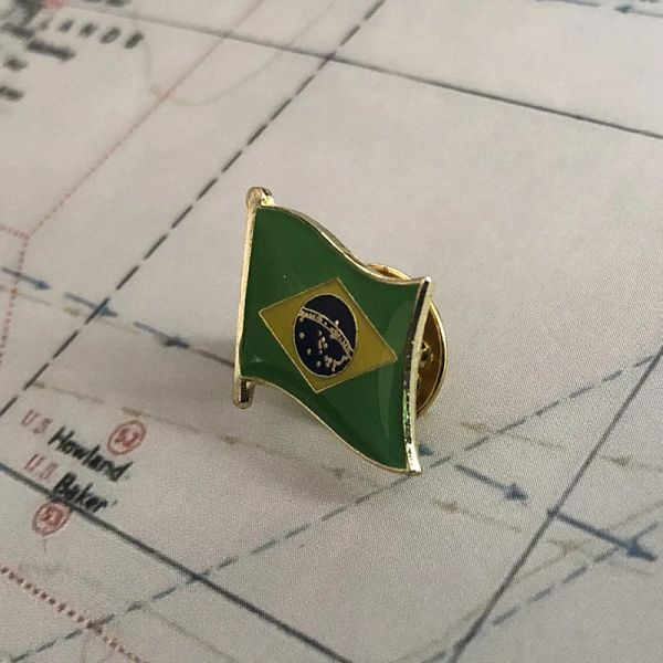 Brasil National Flag Bordery Patches Insignia Shield y Pin de forma cuadrada Un juego en la mochila del brazalete de tela Decoración