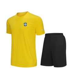 Brésil hommes enfants loisirs survêtements maillot séchage rapide à manches courtes costume Sports de plein air chemise