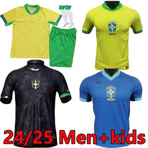 Brésil NOUVEAU 24 25 Maillot de football RODRYGO VINI JR. NEYMAR JR CASEMIRO G.JESUS équipe nationale P.COUTINHO domicile hommes enfants kit L.PAQUETA T.SILVA PELE MARCELO maillot de football uniforme