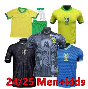 Brazilië New 24 25 Soccer Jersey Rodrygo Vini Jr.Neymar Jr Casemiro G.JESUS NATIONAAL TEAM P.COUTINHO Home Men Kids Kit L.Paqueta T.Silva Pele Marcelo voetbalhirtuniform