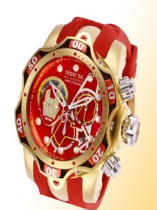Brazil Red Rubber Man Watch Masculino Hommes Regardez Quartz Montre des hommes Invita Hollow Business Military Wrists Male Clock A1 GIF3978141