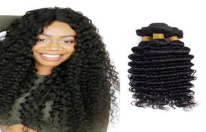 Braziliaans 100 Human Hair 4 Bundels Deep Wave Double Rets 1030inch 95100GPiece Diep Curly vier PCS4906188