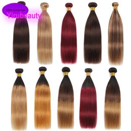 Extensions de cheveux brésiliens 100% naturels, doubles trames, 1B/30 1B/27 2#4#27#1B/4/27 P4/27, lisses et soyeux, lots de 3