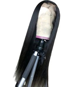 Pelucas de cabello humano brasileño 100 Real 13x4 Remy recto encaje frontal humano para mujeres negras peluca de 28 pulgadas 1506620449