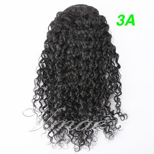 Brésilien 100% Vierge de Cheveux Humains Naturel Noir Afro Crépus Bouclés Droit Cordon Queue De Cheval 120g Clip Dans Les Extensions De Cheveux De Prêle