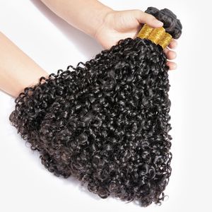 Brasileño 10A Pequeñas Espirales Paquetes Rizados Sin Procesar Rizado Rizado Cabello Humano Pixie Rizos Tejer Sólo Extensión Del Pelo Virgen 3B 3C