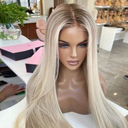 Brésilien 13x4 cendre en dentelle blonde avant perruques de cheveux humains 13x6 perruque avant en dente