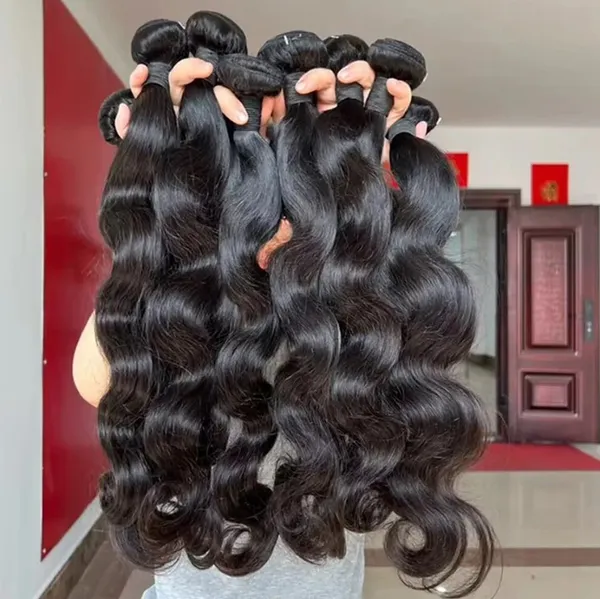 Brasileño 3 paquetes con cierre 8-34 pulgadas Doble trama Extensiones de cabello humano virgen Ofertas El cabello humano Remy teje Onda del cuerpo Ondulado VENTA Cabeza completa