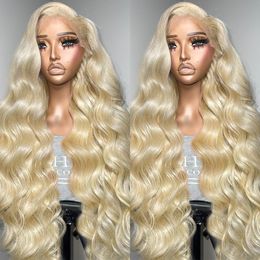 Brazilian 30 40 Inch 613 Honey Blonde Color 13x6 Lace Front Wigs 250% Body Wave 13x4 Lace Frontal Human Hair Wig for Women