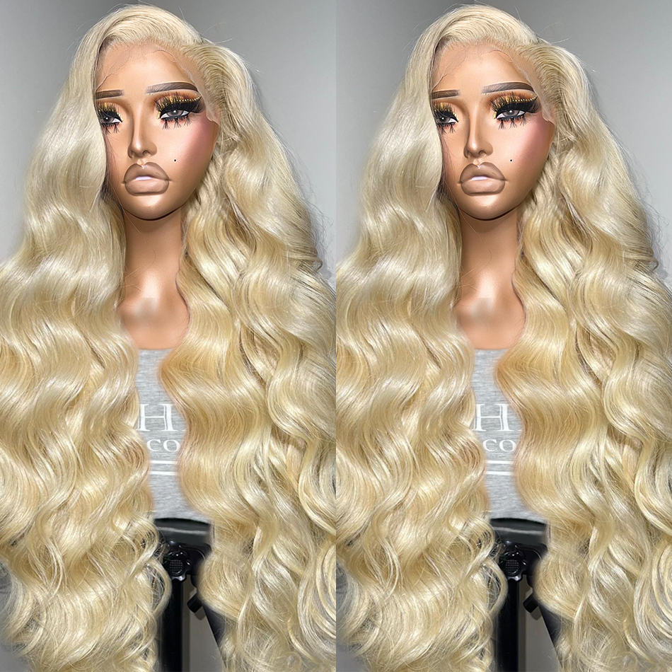 Brazilian 30 40 Inch 613 Honey Blonde Color 13x6 Lace Front Wigs 250% Body Wave 13x4 Lace Frontal Human Hair Wig for Women