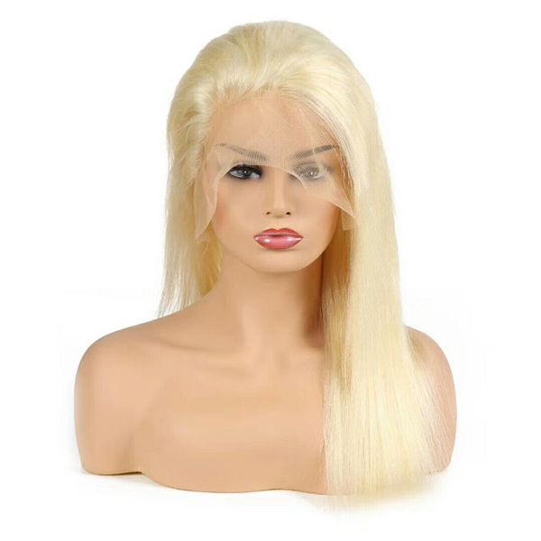Brésilien 613 Blonde pleine dentelle perruques droite cheveux humains avant dentelle perruques indien péruvien malaisain cheveux perruques