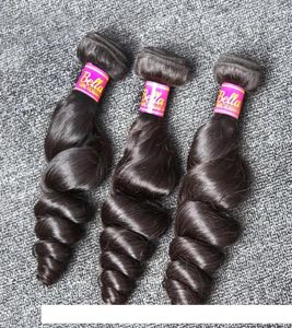 Brésilien 8a Peruvian Loose Wave Cair Weaves 3 Bundles non transformés HEURS HEURS DOUBLE TRATS NATURELLE COURS EXTENSIONS 4987617