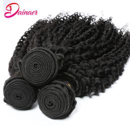 Brésilien Afro Kinky Curly Bundles Bundles à cheveux humains avec fermeture 4x4 partie gratuite Remy Hair Extneisons 4BUNDLES AVEC LA CLOSE