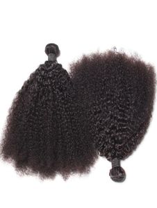 Brésilien Afro Kinky Curly Human Hair Bundles non traité les cheveux Remy tissés Double Touts 100 Gbundle 2Bundlelot Hair Extensions 2955242