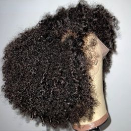 Braziliaanse Afro kinky krullende menselijk haarpruiken zwart 360 kanten frontale pruik krullen goedkope gluess synthetische korte kanten front pruiken gratis verzending