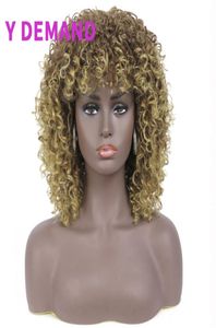 Perruque brésilienne Afro crépue bouclée comme synthétique pour femmes noires, sans colle, sans dentelle, Full6461778