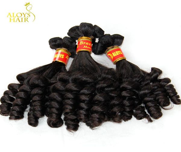 Brasileño Aunty Funmi Virgin Hair sin procesar Virgen cruda Brasil Brasileño Funmi Weaves Bouncy Spiral Romance Curls 100 Human Hair E1356189