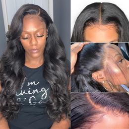 Braziliaanse Body Wave Baby Haar Pre Geplukt Lace Front Pruiken voor Zwarte Vrouwen Menselijk Haar 13X4 Transparant Full HD Kant Frontale Pruik Losse Diepe Golf Pruik