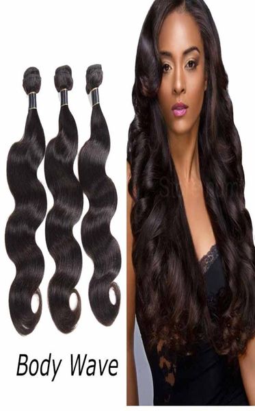 Paquets brésiliens de cheveux de vague de corps 34 pièces 100 Extensions de cheveux humains Extensions de tissage de cheveux Remy droites 50gpcs humides et Wa2512824