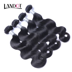 Braziliaanse Maagd Haar Body Wave 100% Menselijk Haar Weave Bundels Peruviaanse Maleisische Indiase Cambodjaanse Brazillian Golvende Remy Haar Natuurlijke Zwart 1B