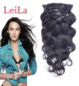 Extensions de cheveux brésiliens Body Wave à Clip, cheveux naturels, tissage 100120g, ensemble de 10 pièces, tête complète, Leilabeautyhair4758568