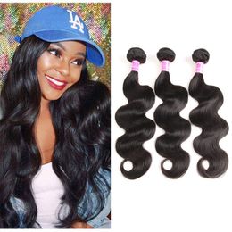 Brésilien Body Wave 3 Bundles Couleur Naturelle Vierge Cheveux Armure 100% Cheveux Humains Non Transformés Offres Extensions