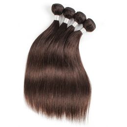 Groothandel Braziliaanse rechte menselijke haar weefsel extensions # 2 donkere gouden bruin body wave 10 stks 12-24 inch Remy menselijke hair extensions