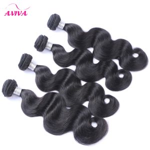 Brésilien Vierge Cheveux Humains Armure Vague de Corps 4 Bundles Lot 100% Non Transformés Brésilien Vague de Corps Cheveux Ondulés Couleur Naturelle Remy Extensions de Cheveux