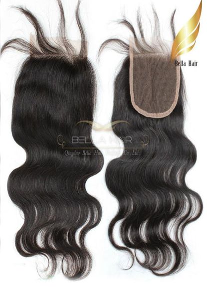 Extensiones brasileñas del cabello humano de la Virgen de Remy de la onda del cuerpo Cierre del cordón teje la parte Color natural a granel Whole7184639