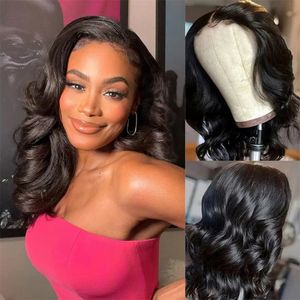 Braziliaanse lichaamsgolf Korte Bob Lace Front Wig HD Transparant 13x4 Lace Front Human Hair Wig Women Pre-Pull Maagd groothandel Haar haar