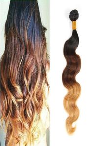 Onda del cuerpo brasileño Dos Tonos de Color Ombre Cabello humano Remy Teje T1B27 T1B30 T1B99J Marrón Borgoña Rojo Doble Wefts8286902