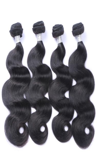 Tissage de cheveux brésiliens vierges ondulés, extensions de cheveux humains non transformés, brésiliens, péruviens, malaisiens, indiens, cambodgiens, 4 lots2128642