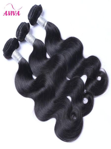 Paquetes brasileños de la armadura del cabello humano de la Virgen de la onda del cuerpo peruano malasio indio camboyano Remy extensiones del cabello humano color natural T6740374