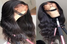 Brésilien Body Wave Wigs Pré-cueillette de perruque frontale en dentelle Full Lace Remy Wig 180 13X4 LACE FRONTAL HUM HEURS WIG FEMMES NOIRES AA955502854