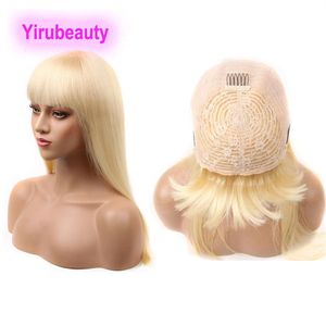 Braziliaanse Capless Pruiken 613 # Kleur Body Wave Virgin Haar 10-30inch Blonde Mechanisme Pruik 100% Menselijk Haar straight2706