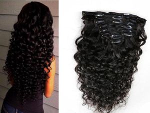 Braziliaanse krullende clip in extensies 100 g Braziliaanse diepe krullende haarclip Ins 7pcs/lot6976395