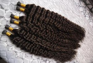 Brésilien Deep Curly Hair I Tip Hair Extensions 300gstands Kératine Stick I Tip Brésilien Prébond Bond Extensions de cheveux humains2958155