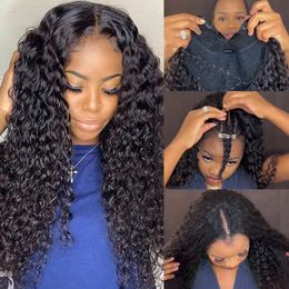 Brazilian deep curly thin part v part human hair wigs no leave out upart wigs glueless kinky curly hair wigs cheap for sale 130% density