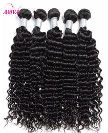 Braziliaans diep krullend maagdelijk haar weeft 3pcslot natuurlijke kleur Jerry Curly 100 Human Hair Extensions Bundels kunnen worden geverfd1792032