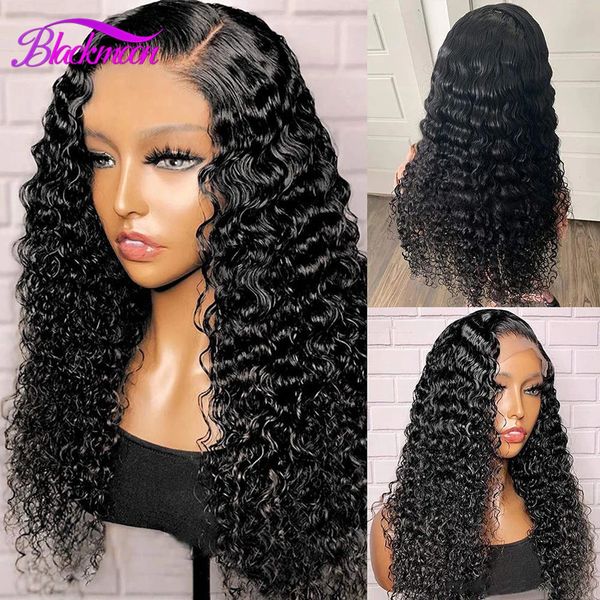 Brasileño Wave Deep Frontal Wig Transparente 13x4 Peluces del cabello humano delantero para mujeres Peluces de cierre 4x4 de color rizado profundo 240409