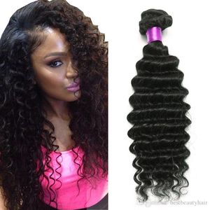 Braziliaanse Deep Wave Virgin Hair Braziliaanse haarbundels 4pcs Lot100% Curly Virgin Hair Factory Verkoop goedkope Deep Wave Curly Weave Online