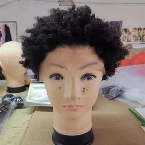 Braziliaanse kanten voorpruiken remy Human Hair Afro kinky krullende pruik vooraf geplukte natuurlijke haarlijn
