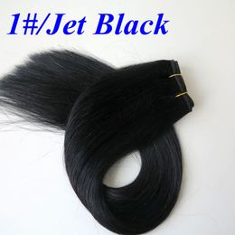 Braziliaanse haarbundels 100% Menselijk Haar Weeft 100g 20inch 1 # / Jet Black Straight Hair WEFTS No Divering Indian Hair Extensions