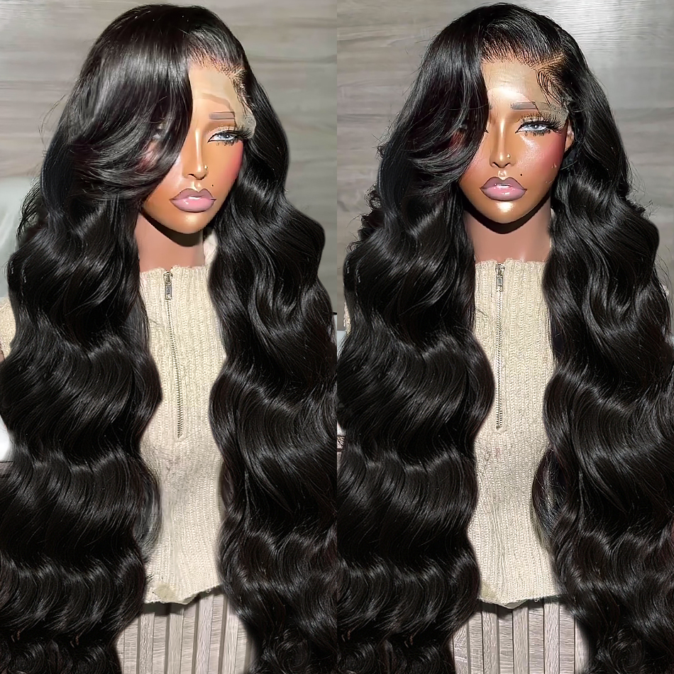 Brazilian Hair 250% 13x4 HD Transparent Body Wave Lace Front Wig 360 Water Wave Lace Frontal Glueless Wig For Women