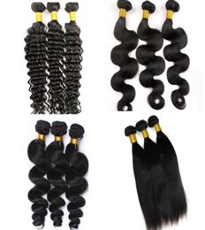 Braziliaanse haarbundels Onbehandeld haar Weefsels van echt haar Body Wave Inslagen Onbewerkt 834 inch Peruaans Indiaas Maleisisch Nertsen Echt haar Ext3186512