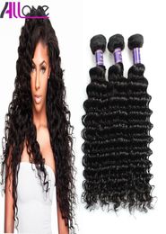 Braziliaanse Hair Extensions 3 Stukslot Goedkope 8A Onverwerkte Menselijk Haar Weeft Peruaanse Diepe Golf Virgin Haar Inslagen Whole1638963