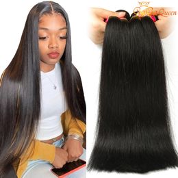 Braziliaans haar Straight Weave Bundels Onbewerkte Maagdelijke Brazillian Peruaanse Indiase Maleisische Straight Remy Human Hair Extensions Zacht Volledig