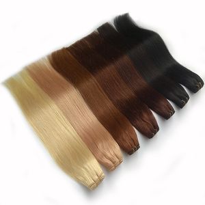 Paquetes de tejido de cabello brasileño Recto 100 g 100% Extensión de cabello humano Natural Negro Marrón Gris Rosa Rojo Alta calidad Directo de fábrica Barato