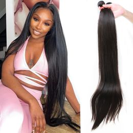 Braziliaans haar weven menselijk haarbundels 1 3 4 bundels Bot rechte bundels 28 30 inch Remy Raw Virgin Hair Extensions Tissage